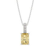 14K WHITE GOLD 1 1/3CT ROUND/RADIANT DIAMOND LADIES PENDANT WITH CHAIN